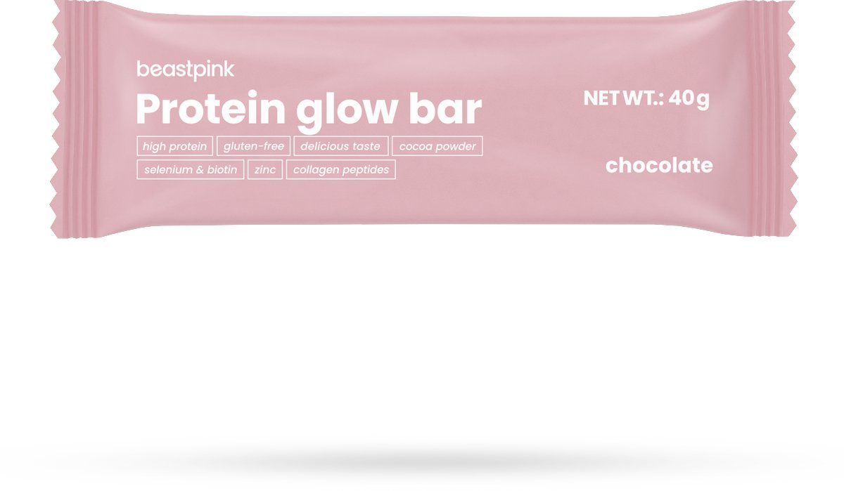 GymBeam Eiwit GlowBar BeastPink 40 g chocolade