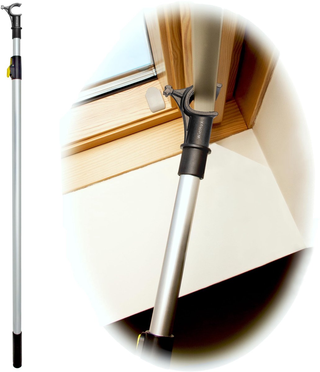 Omgoods - WinHux Telescopische Raamopener - Compatibel met Velux en andere merken, 2m, Zilver