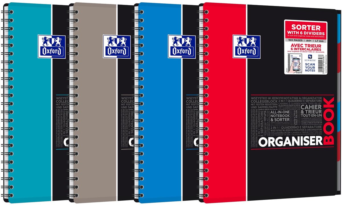 Omgoods - Organiserbook Digitale Collegeblok A4+ - 160 Pagina's voor Documenten