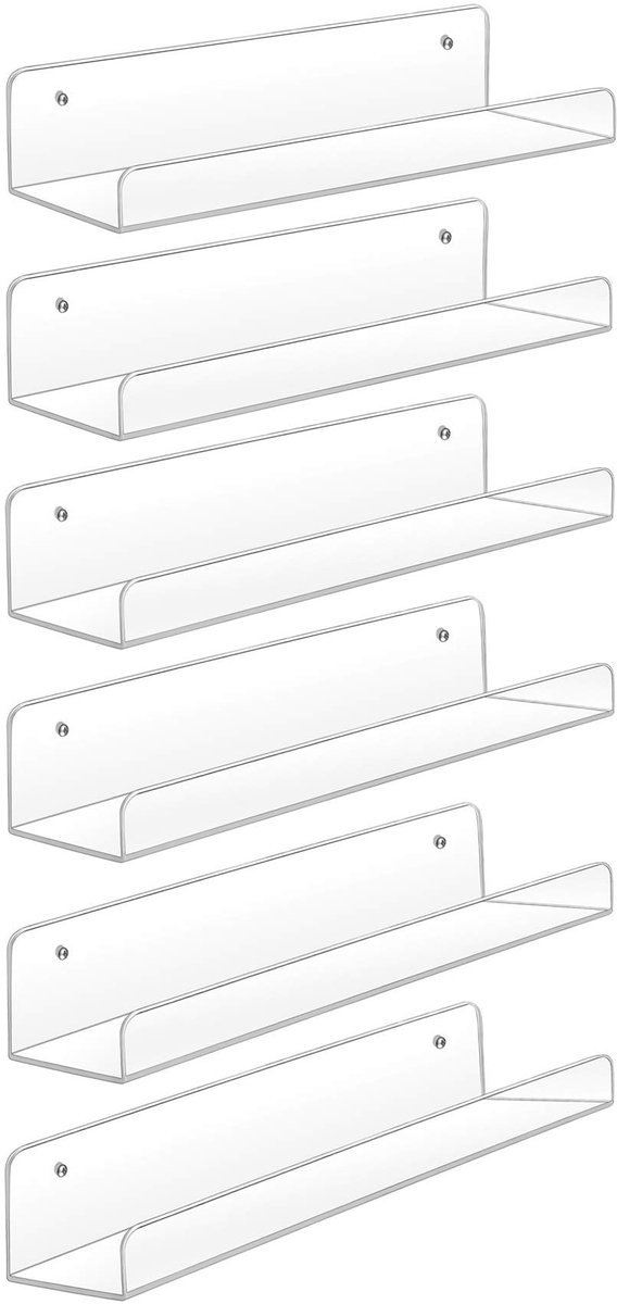 Omgoods - Acryl Wandplanken Set van 6 - Zwevende Planken voor Funko Pop en Boeken