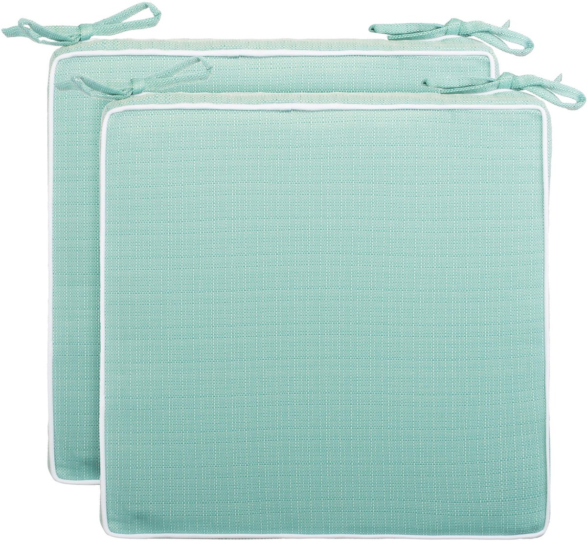 Omgoods - Set van 2 Stoelkussens 40x40x4 cm - Water- en Vuilbestendige Kussens - Mint