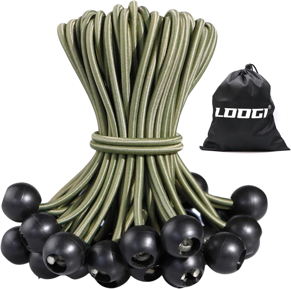 SnelShoppen - 25 Stuks Ball Tensioners met 10 cm Rubber Tensioner voor Tent en Zeil - Robuuste Expander Lussen voor Banner en Tarpaulins - Duurzaam en