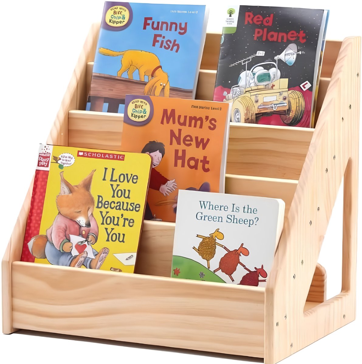 JCP® Boekenrek Kind - Boekenkast Kind - Kinderboekenkast - Lichtbruin - 43cm x 32cm x 13cm
