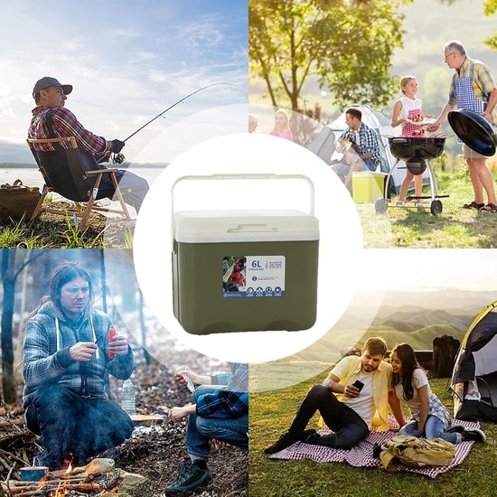 Campingkoelbox - Geïsoleerde thermobox - Outdoor avonturen - Lekvrije isolatie - 6 liter - Groen — afbeelding 5