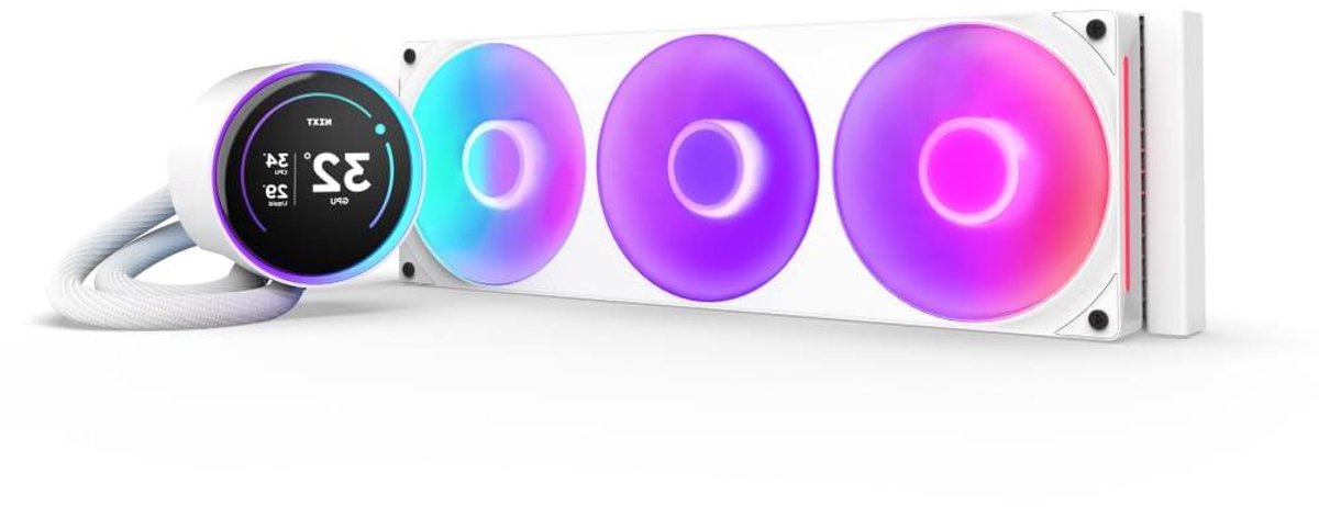 CPU Waterkoeler - Vloeistofkoeling Systeem - Computer Koelen - Aanpasbaar LCD Scherm - 360mm Radiator - Wit