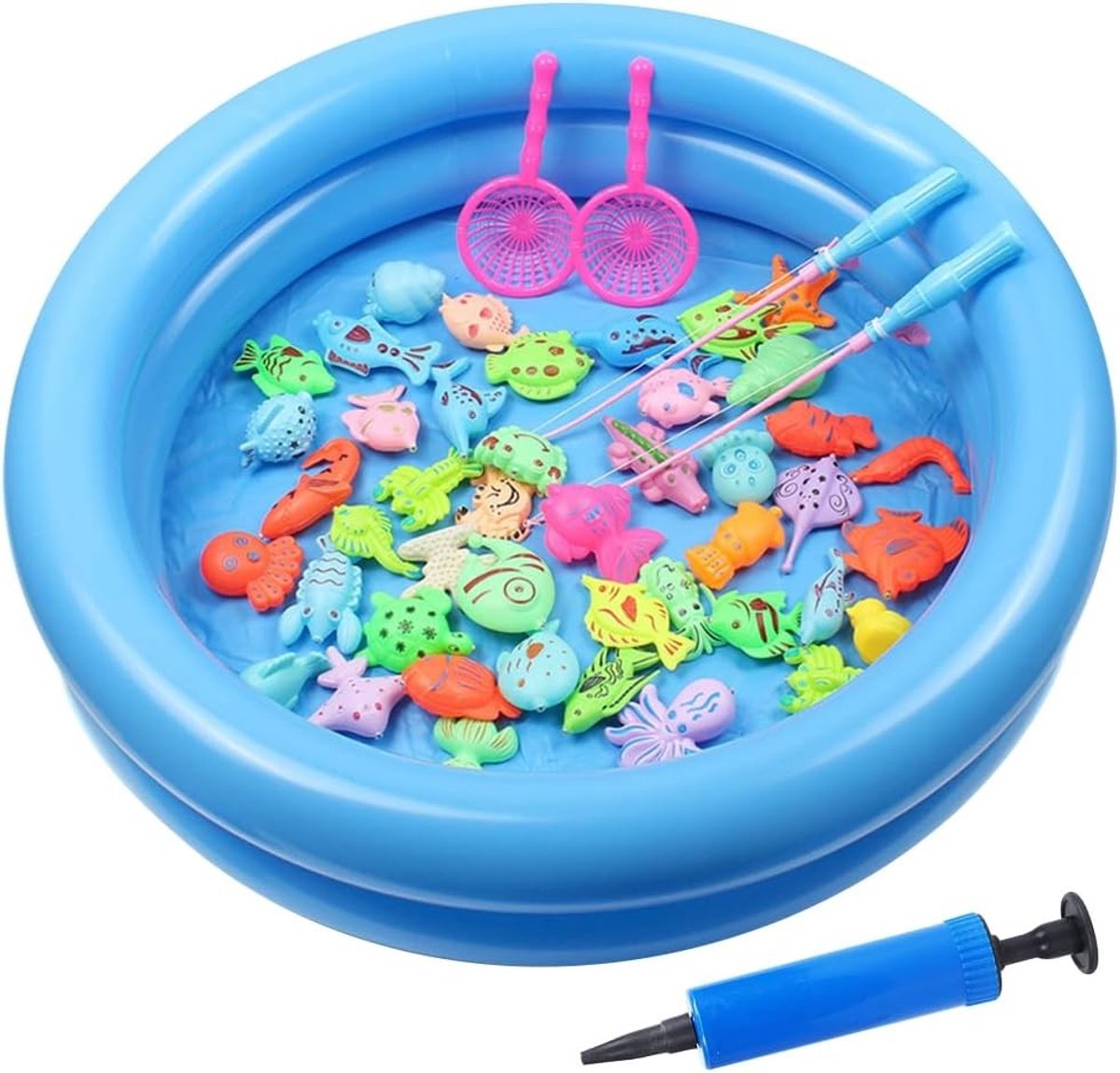 Visspeelgoed voor kinderen, magnetisch visspel met 50 stuks, ideaal voor waterplezier en badtijd, leuk cadeau voor peuters vanaf 3 jaar