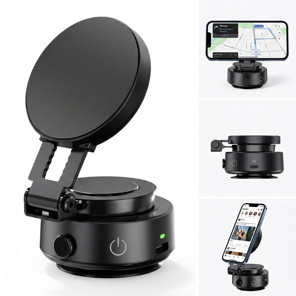 Fokelyi Telefoonhouder Auto Magnetisch - Geschikt voor MagSafe - GSM Houder - 360° Autohouder met Bluetooth Tracker - Vacuüm Zuignap voor Dashboard en Voorruit