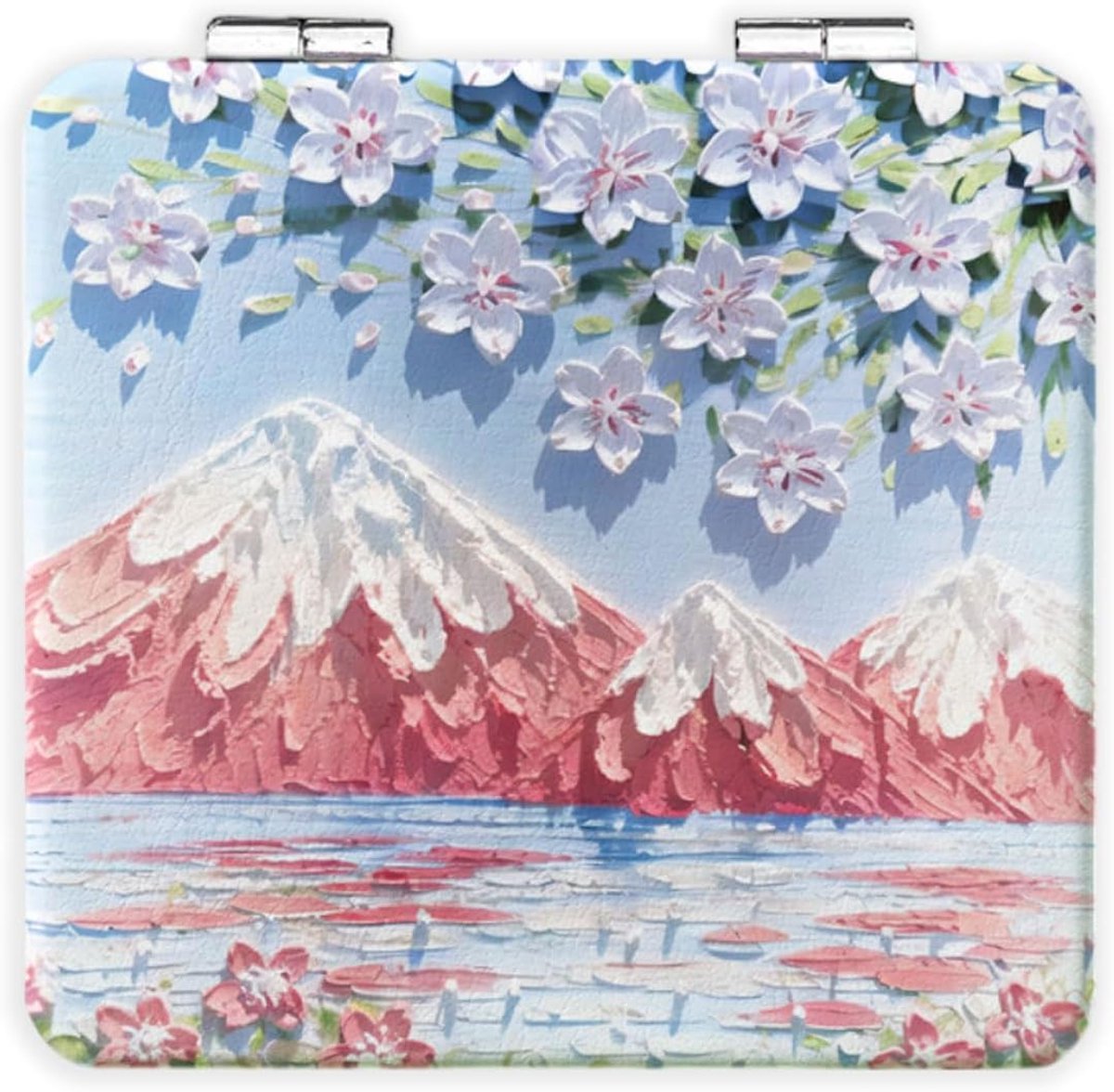 Compacte spiegel 1x/2x - retro bloemenzakspiegel - mini handtasspiegel - ideaal voor make-up gebruik - ShopVlot