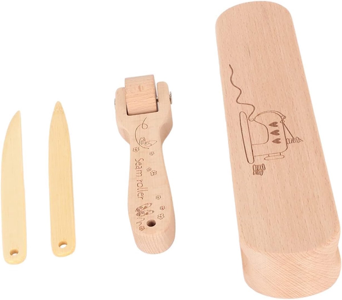 Clapper Seam Roller Naaigereedschapset Druk de Naden Soepel Open voor Quilten, Ambachtslieden, Milieuvriendelijk Hout en Bamboe