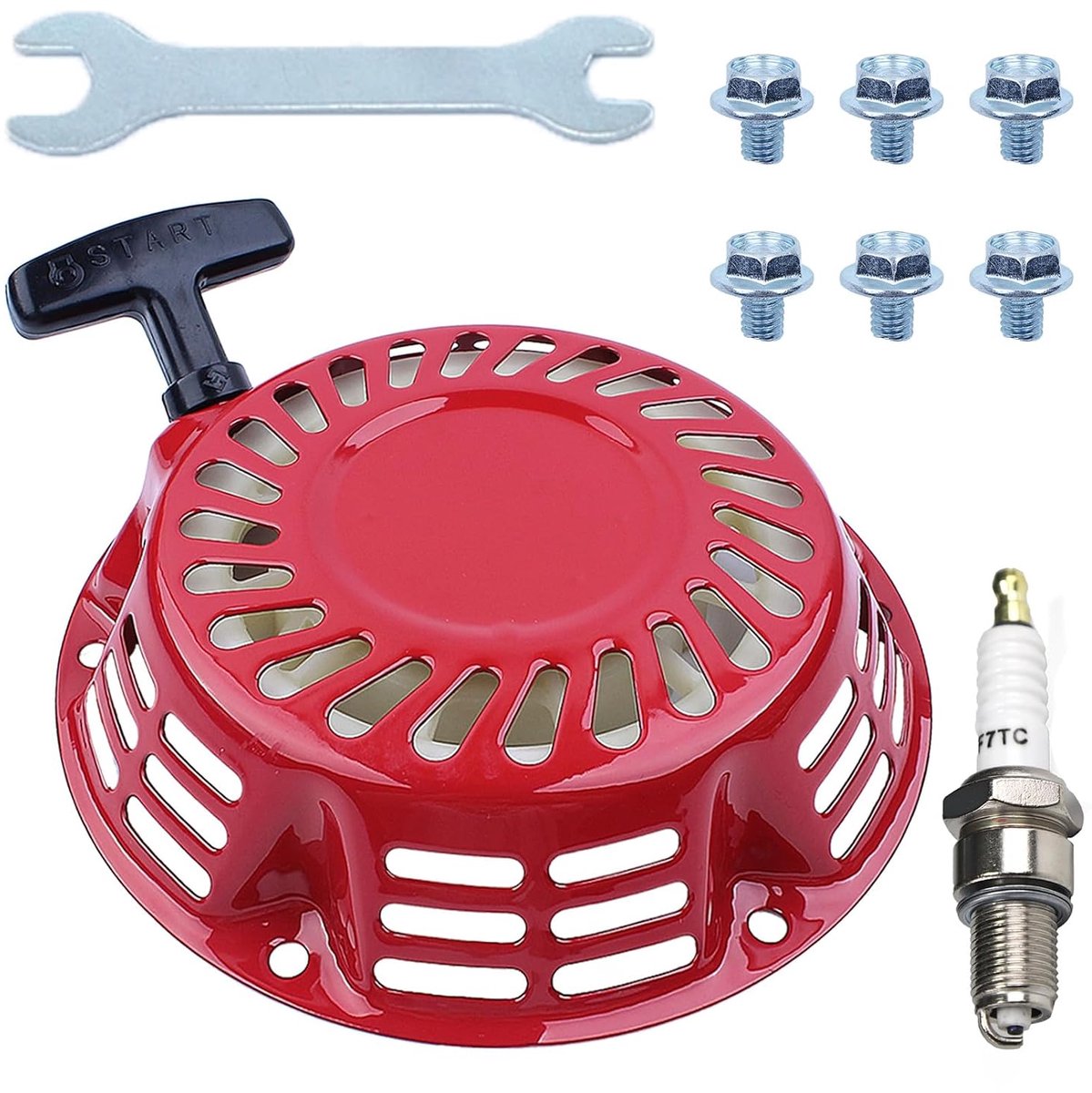 Starter Set voor Honda GX200 GX160 GX140 GX120 168F en 5,5 HP 6,5 HP motor, ADEFOL Launcher met schroeven en bougie, trekstarter, reserveonderdelen
