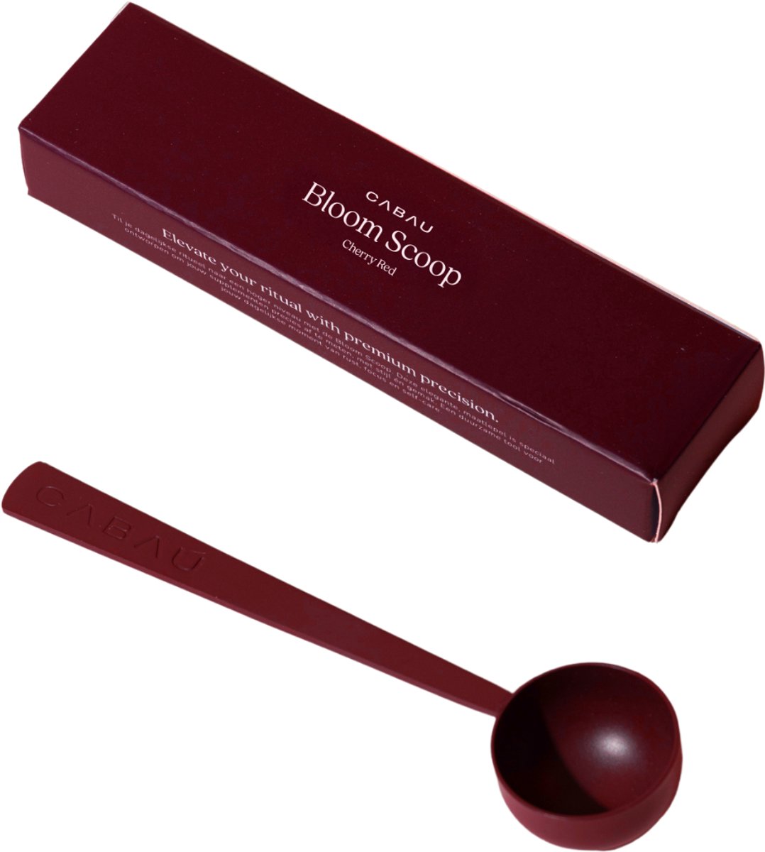 Cabau – Bloom Scoop – Cherry – Roestvrijstalen Maatschep 10 Gram / 15 ml – Voor Eiwitpoeder, Supplementen, Koffie & Cacao – Luxe Geschenkverpakking