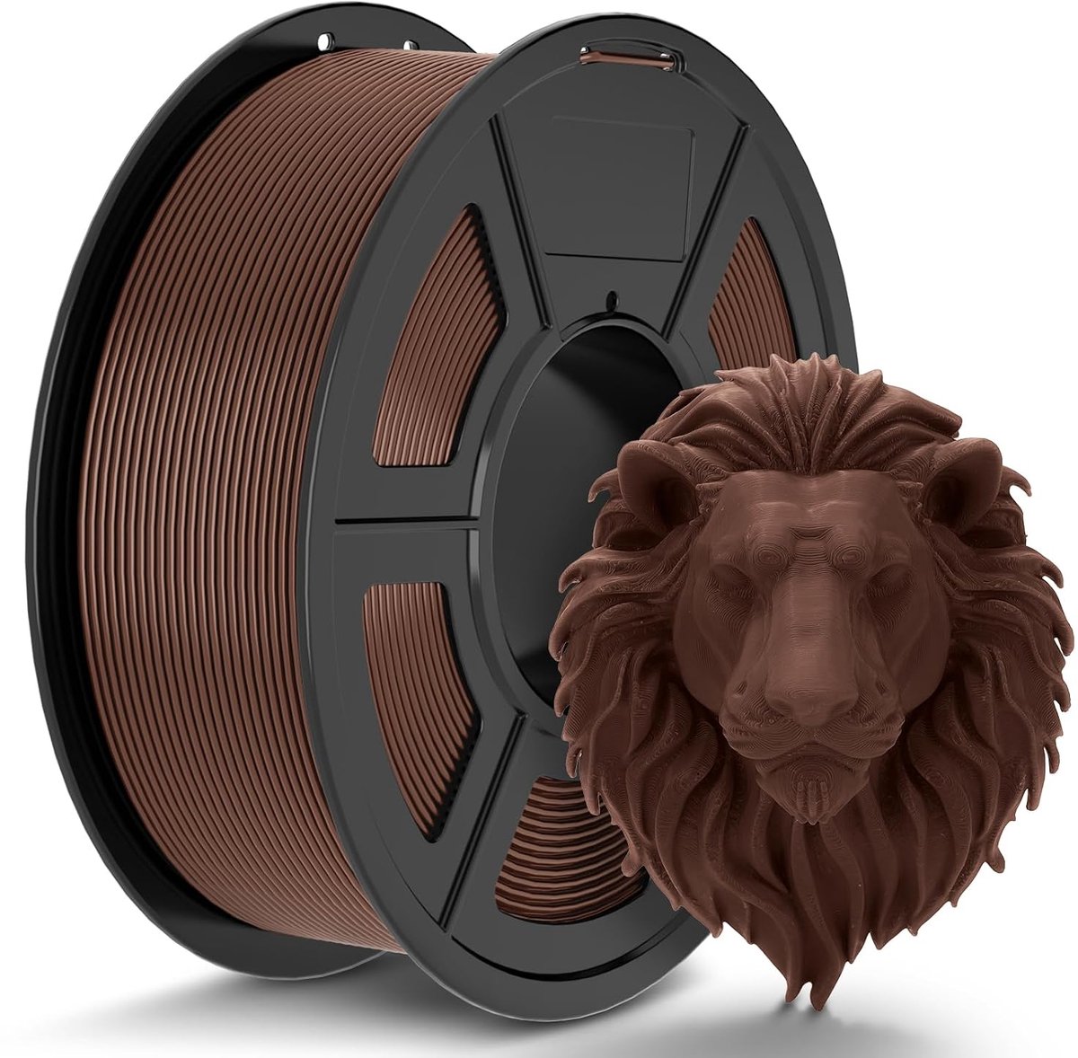 PLA-filament, 1,75 kg, chocolade voor 3D-printers, maatnauwkeurigheid +/- 0,02 mm, voor de meeste 3D-printers, brede compatibiliteit en kleurkeuze