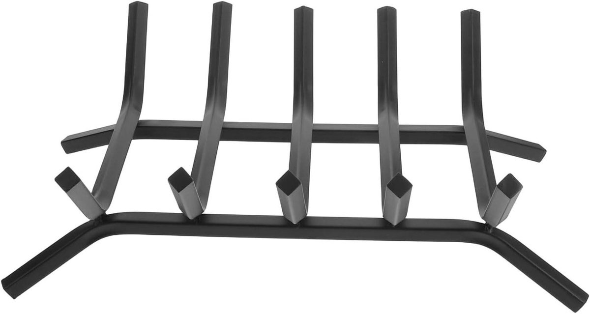 Houtrek Metaal - Houthouder Open Haard - Haardhout Opslag - Modern Minimalistisch Design - 42x30x13 cm - Zwart