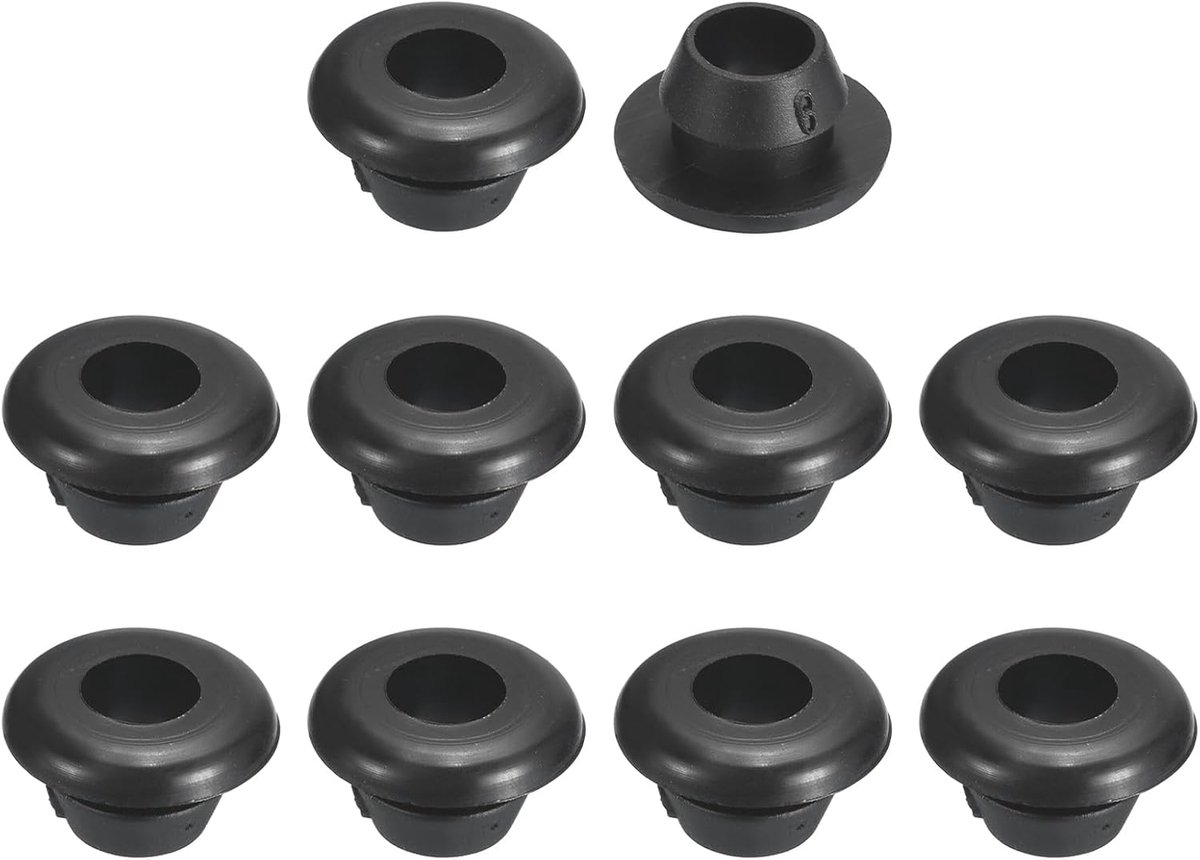 48 stuks rubberen kabeldoorvoer, 6mm Id 8mm boorgat rubberen