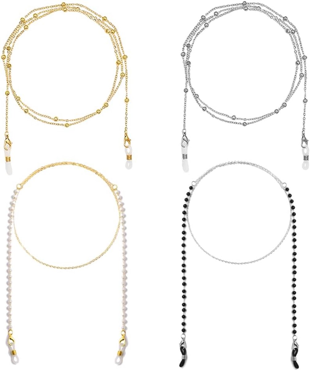 4 stuks parelbrillenketting, modieuze brilband, dun, brillenkoord