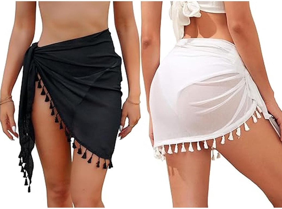 2 stuks strandkleding voor dames, chiffon strandwikkel, sarong