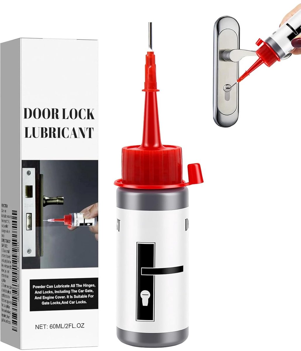 Grafietpoeder voor sloten, grafiet spray, 60 ml grafiet vet voor deurslotcilinders, voertuigsloten, stijve scharnieren, klemsloten enz., 2 stuks