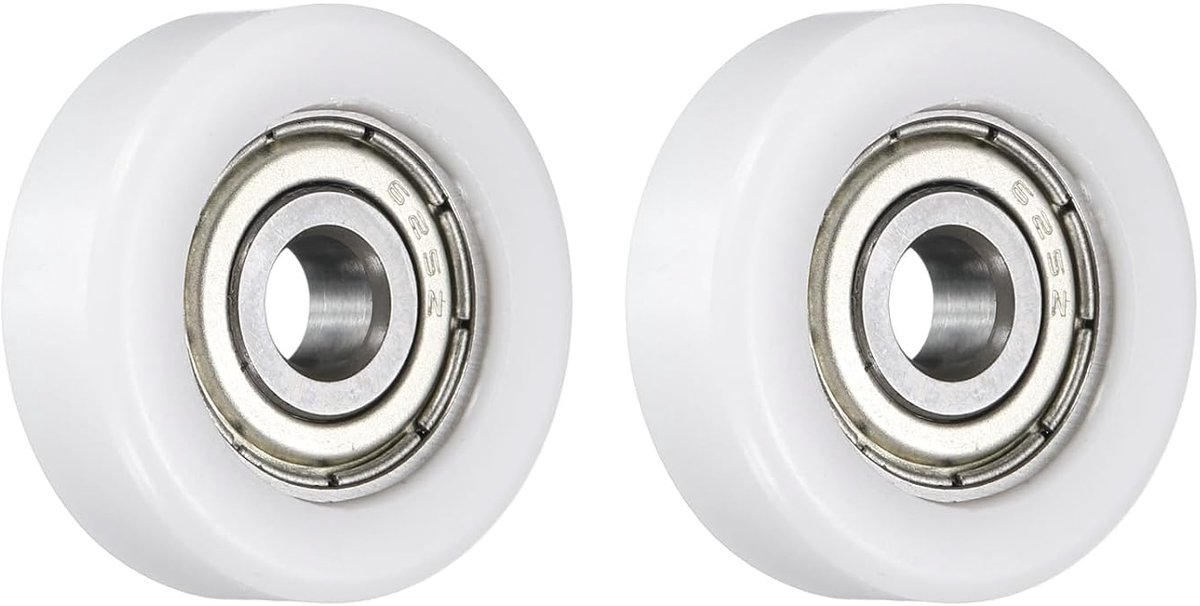Rollen-Idler-Lagerrolle 5x22x7mm, Transportrol-Looprol Platte rol met 625ZZ-lager voor meubelhardware-accessoires (Wit)