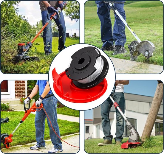 10 stuks reservedraadspoel voor Einhell GE-CT 18/28 Li en GE-CT 18/28 Li TC 4,9 m x 1,6 mm accu-grastrimmer-accessoires, voor Einhell reservedraadspoel TLE-03, spoelafdekking TLE-03-1 — afbeelding 5
