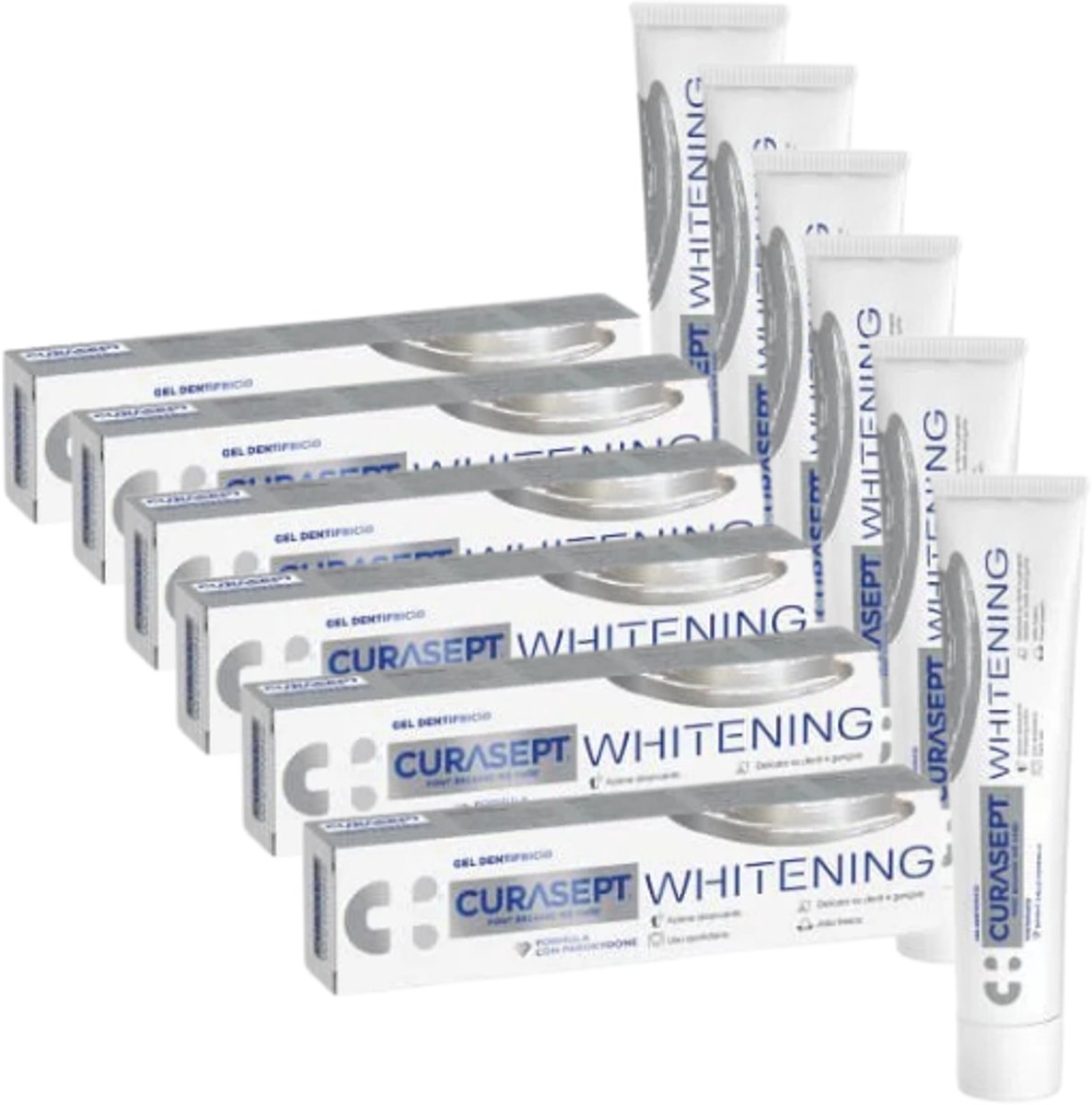 Curasept Whitening Tandpasta - 6 x 75 ml - Voordeelverpakking