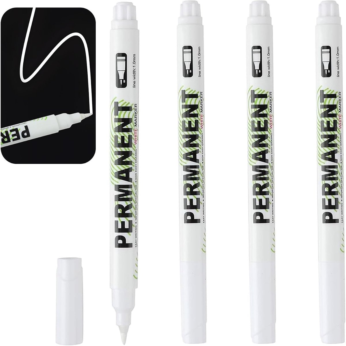 Verfpen wit 1 mm - Permanent marker - Waterproof en sneldrogend - Perfect voor textiel en keramiek - ShopVlot