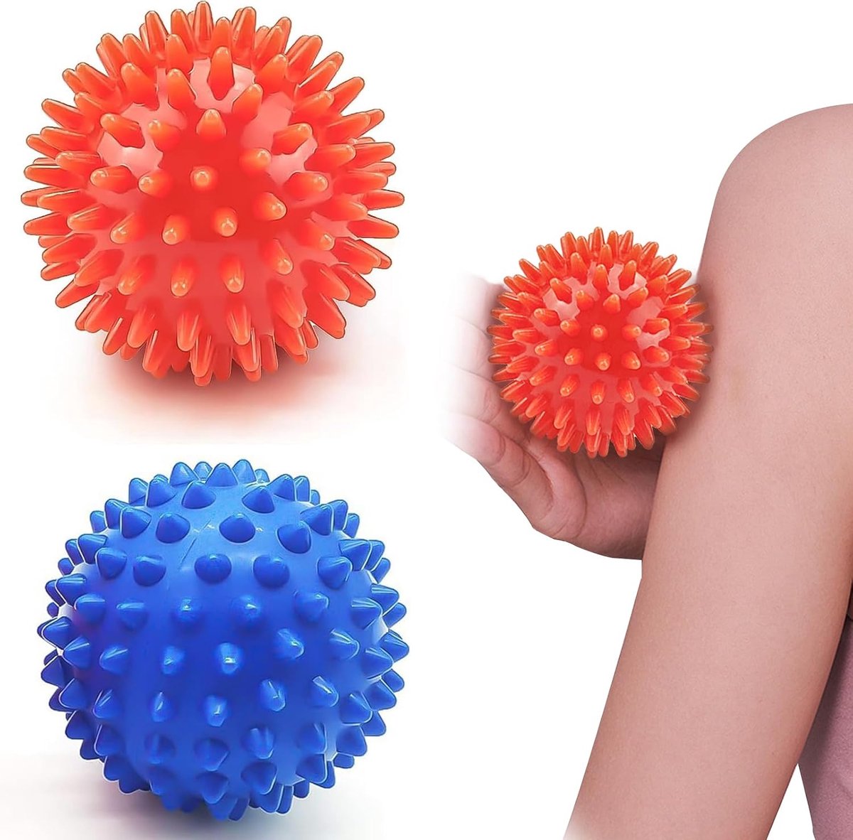 Massagebal 6,5 cm - Spiky massageballen - PVC materiaal - Ontspanning voor spieren - SnelShoppen