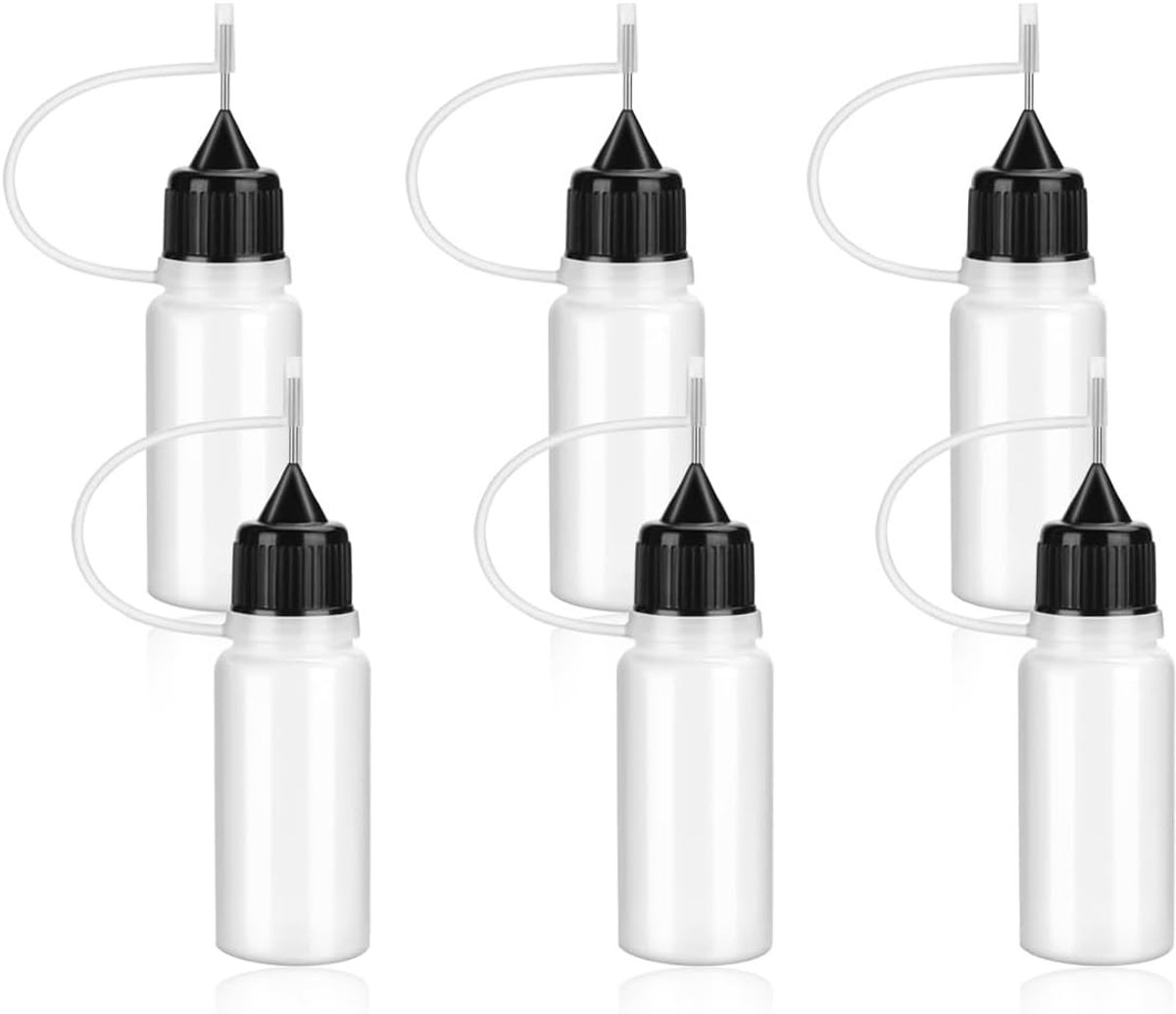 6 stuks doseerflessen, knijpfles, naaldfles, doseerflessen