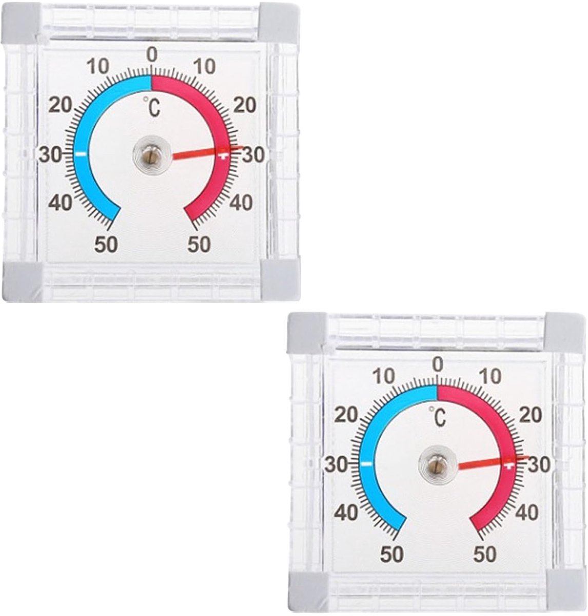 Set van 2 zelfklevende buitendeurthermometer, nauwkeurige temperatuurmeting, digitale buitenthermometer, weerbestendig, geschikt voor ramen en buiten