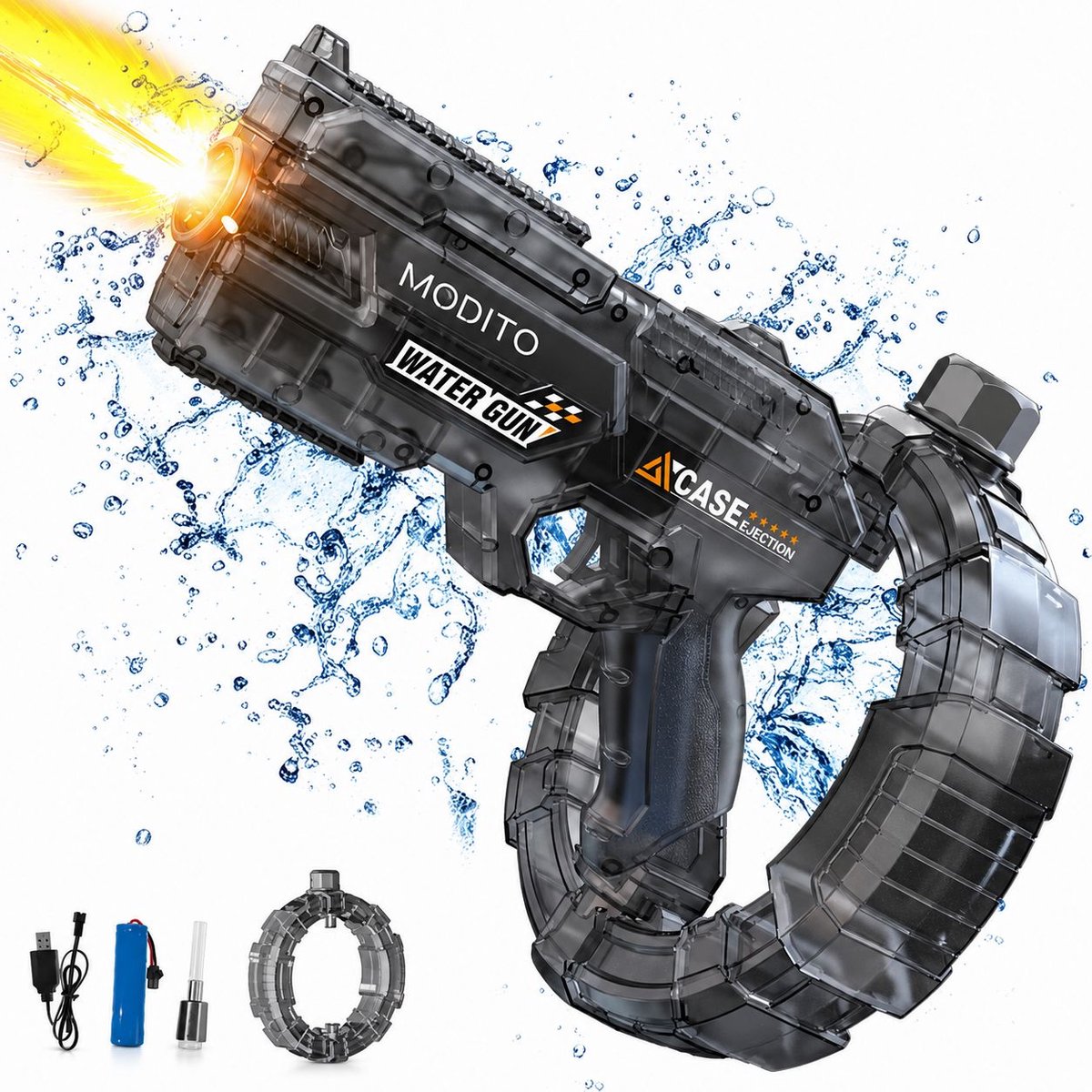 Modito Elektrisch Waterpistool - Automatisch Waterpistool met Licht en Geluid - Super Soaker - Oplaadbare Accu - Watergun Elektrisch