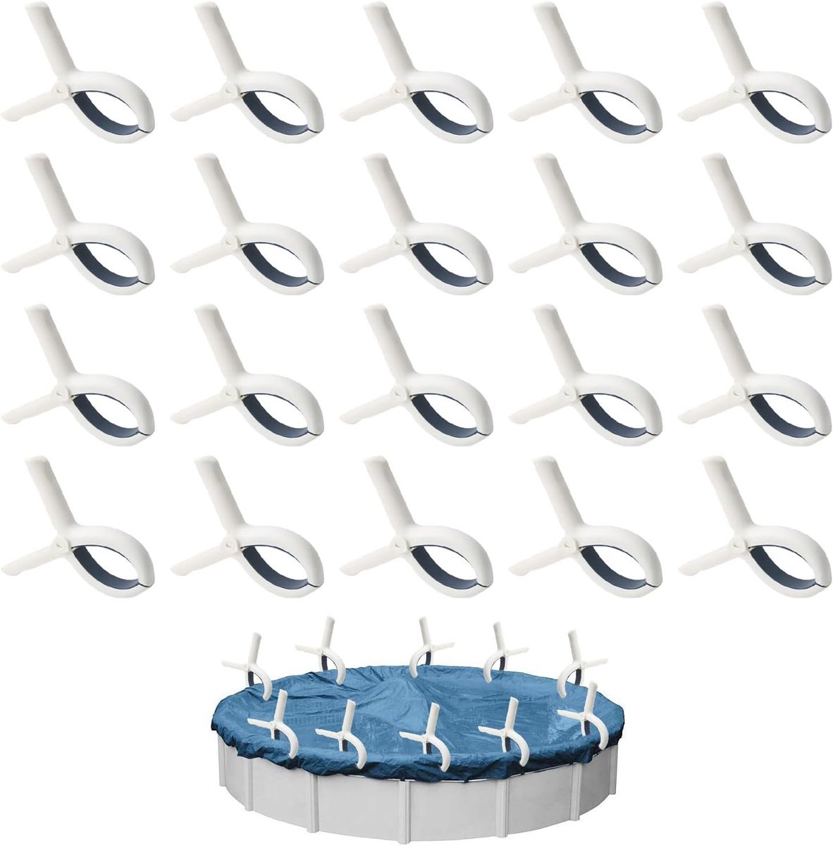 SnelShoppen - 20 Stuks Broeikasklemmen Roestvrij Staal Tuinklemmen Plantenclips Wasknijpers voor Broeikasfolie Clips voor Buisklemmen Broeikasnet Grij