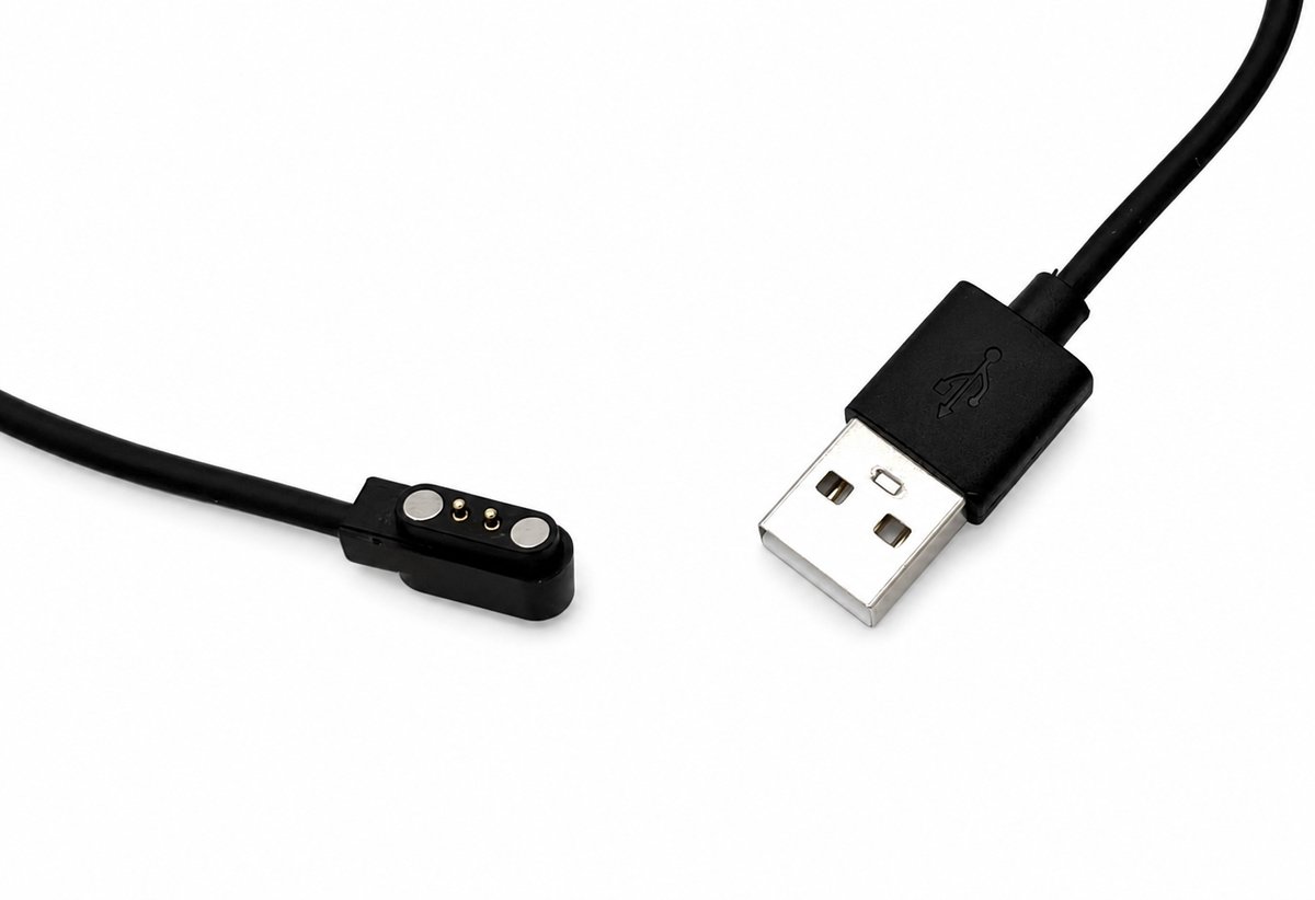 Smartwatch Oplader - Magnetische USB Oplaadkabel Geschikt voor Smartwatch, Kinder Smartwatch & Kinder GPS Horloge - 2-Pin 2,84 mm - 0,6 Meter - Zwart