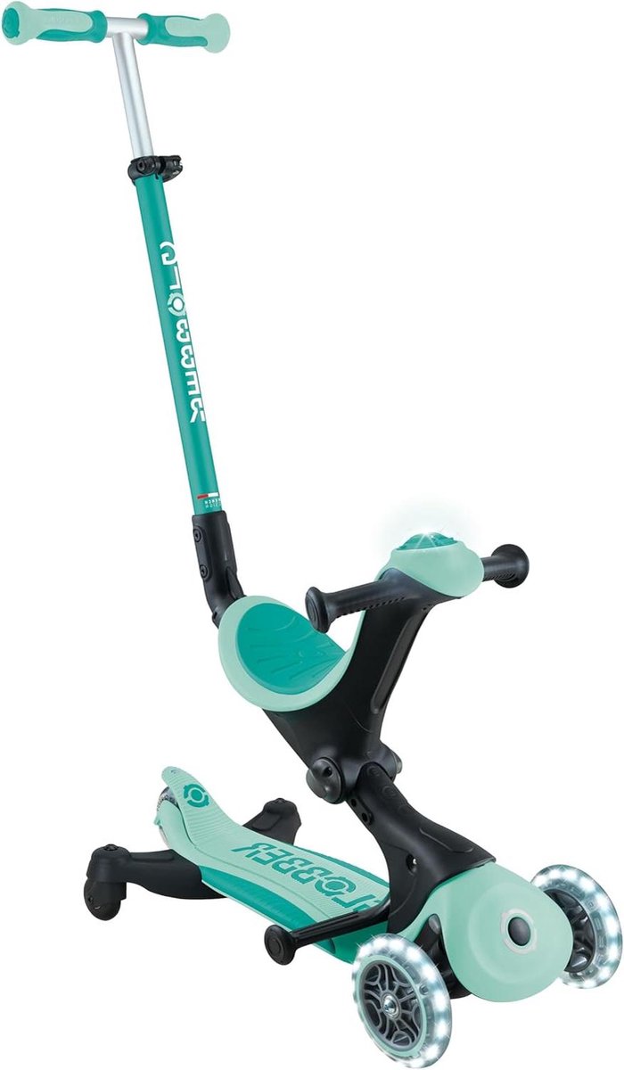 3-in-1 Zit-Loopfiets Scooter - Kinderstep Drievwieler - Buiten Spelen - Groeit Mee Met Kind - 120/80 mm - Mint