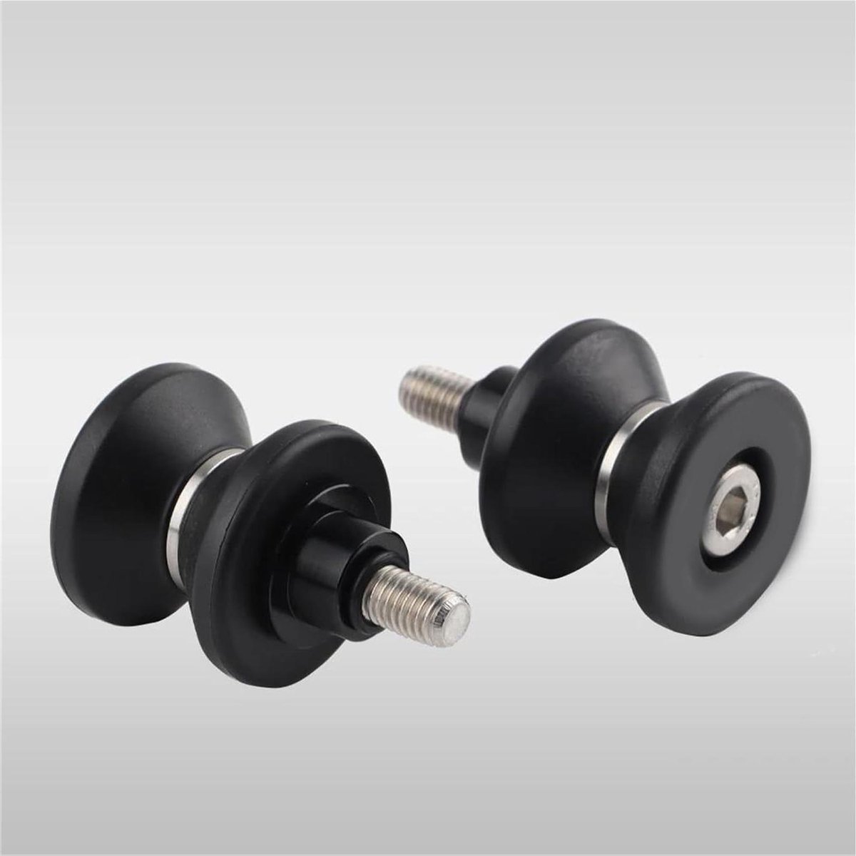 Swingarm Sliders - Bobbin Spoelen Paddock - Motorfiets Beschermen - Composiet Materiaal - 250 g - Matzwart