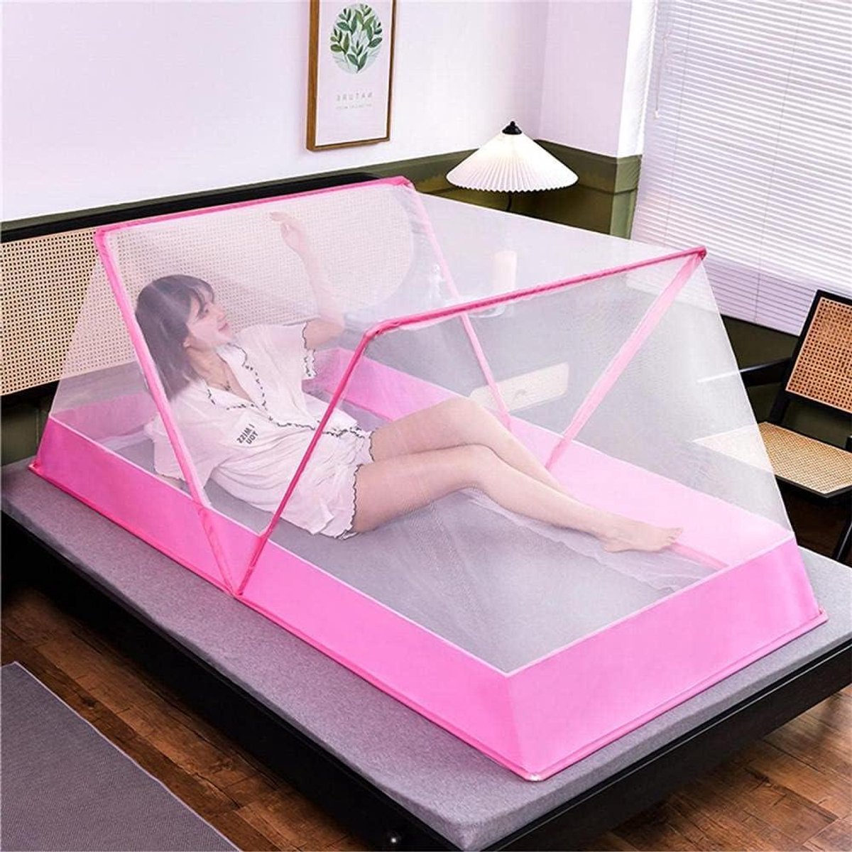 Opvouwbare Klamboe - Bed Tent - Kamperen Buiten - Draagbaar Lichtgewicht - 100x190x80cm - Wit