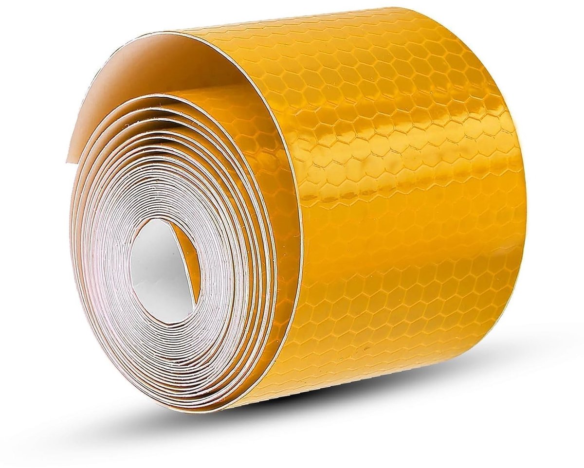 Reflecterend plakband 5 cm breed - Veiligheidstape voor betere zichtbaarheid in het donker, 3 meter lang, oranje fluorescerende reflectoren voor extra veiligheid