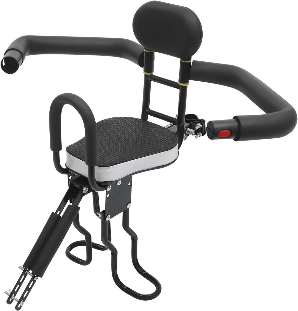 Fietskinderzitje Voor - Kinderfietsstoel Voorop - Veilig Fietsen - Tweepuntsbevestiging - Verstelbaar 39-45 cm - Zwart