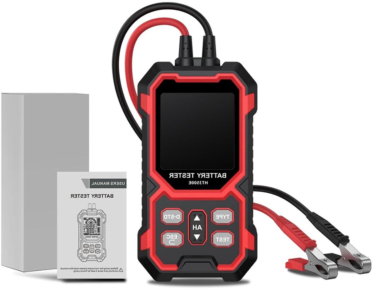 Auto Accutester - Batterij Tester - Voertuig Onderhoud - Kleurendisplay - 12V/24V - Zwart