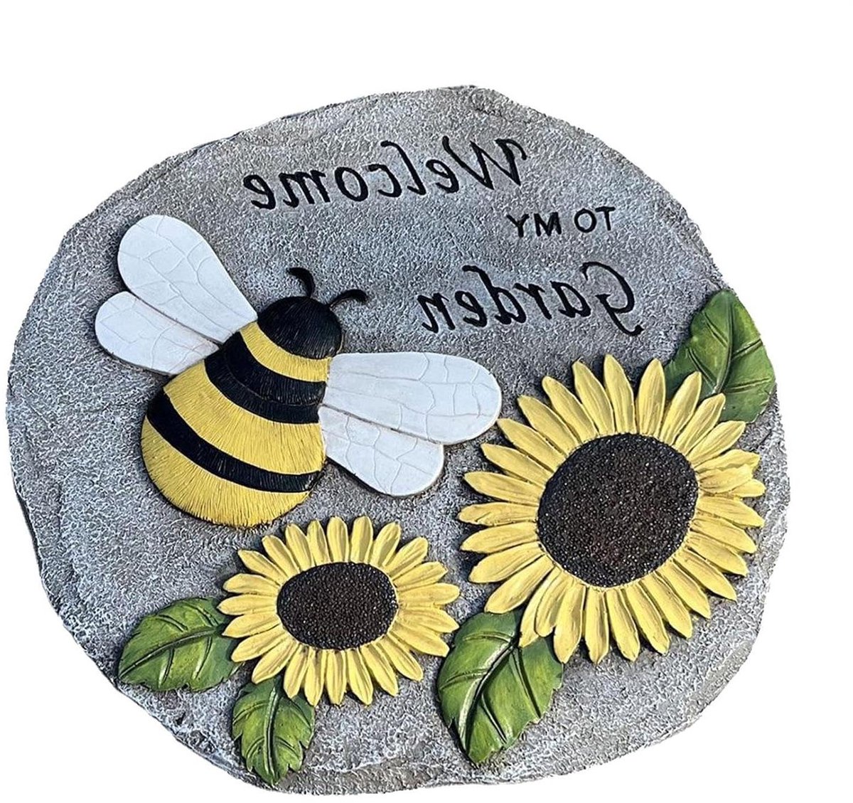 Tuin Stapstenen - Decoratieve Tuinpaden - Buitenpad Aanleggen - Zonnebloem Bijen Thema - 23.5 cm - Standaard