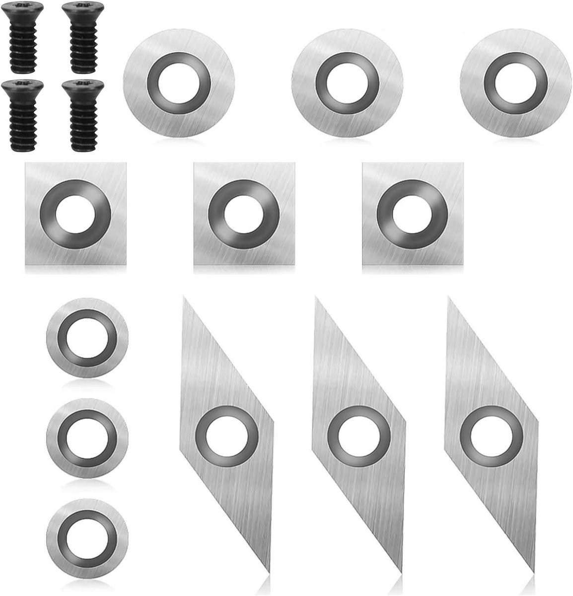 Carbide Wisselplaten - Draaibank Platen - Metaal Bewerken - Hoge Slijtvastheid - 2 - Zilver