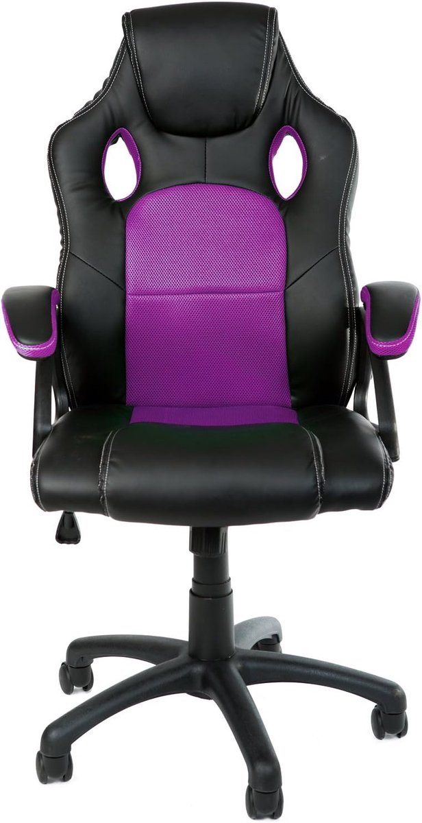 SnelShoppen - Ergonomische Gaming Stoel, Kantoorstoel met Armleuningen, Kunstleer, Verstelbaar, 9 Kleuren, Tot 150 kg, TÜV-gecertificeerd, Sportieve L van snelshoppen — afbeelding 3