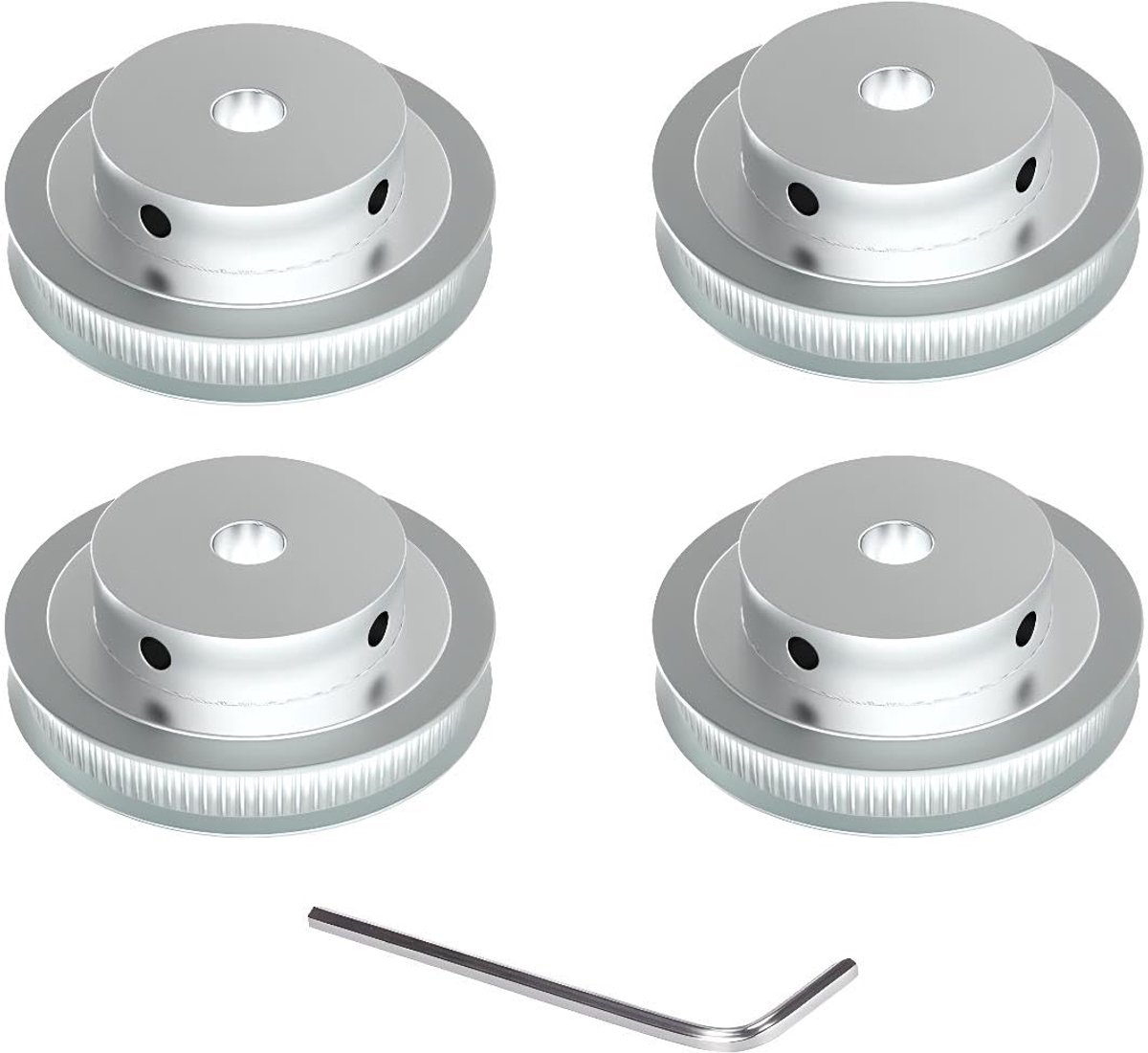 Print GT2 Pulley GT2 Katrol 80 Teeth Tanden Bore 5mm 6mm Width Timing Belt Pulley Aluminum 80T 5mm bore Pulley Wheel for Voron 2.4 for 6mm Width GT2 Timing Belt for 3D Printer,CNC (4pcs)