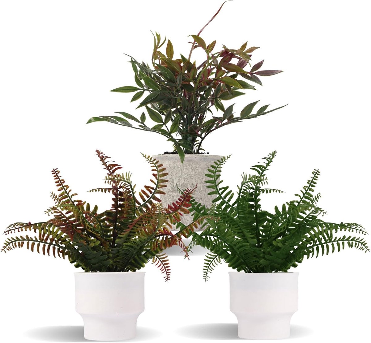 Kunstplanten set van 3 - Kleine decoratieve potplanten - Onderhoudsvrij - Perfect voor binnen en buiten - ShopVlot