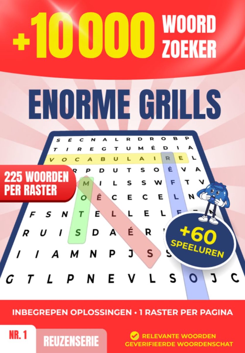 Woordzoeker voor volwassenen - 10.000 woorden - thematische puzzels - ideaal voor vakantie - ShopVlot