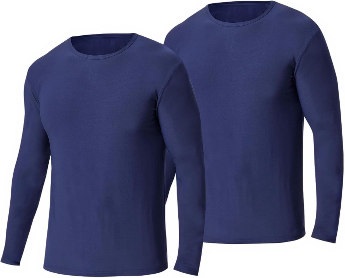 Thermisch ondergoed, onderhemd voor heren, winter, functioneel ondergoed, ronde hals, thermoshirt, lange mouwen, warm, ski-ondergoed, thermo-ondergoed
