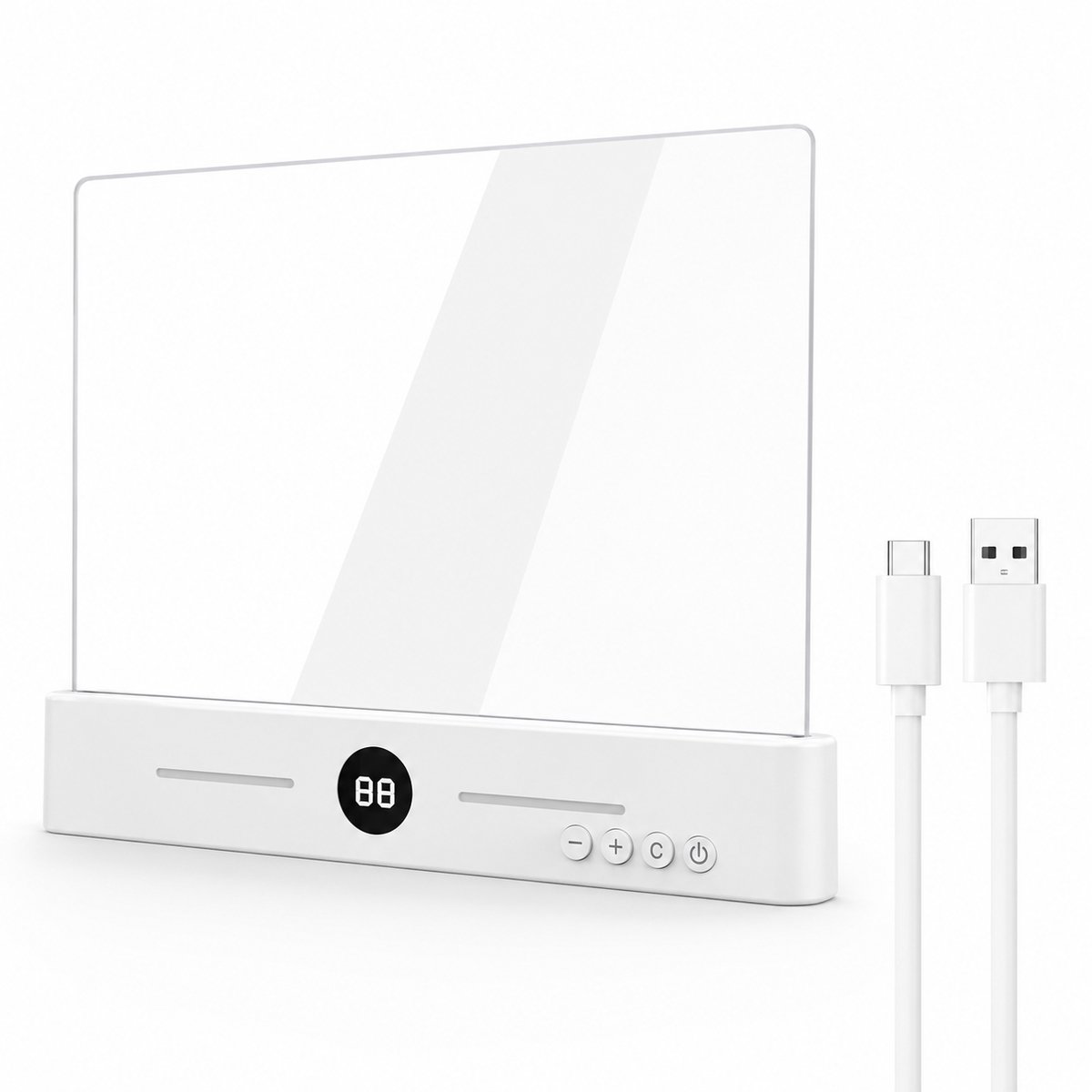 Leeslamp voor Boek - 2026 Nieuwe LED Liseuse - Oplaadbare Boeklamp met 3 Kleuren en Dimbaar - Handige Minimer en USB-C - Transparante Oogbescherming Leeslamp voor in Bed-Wit