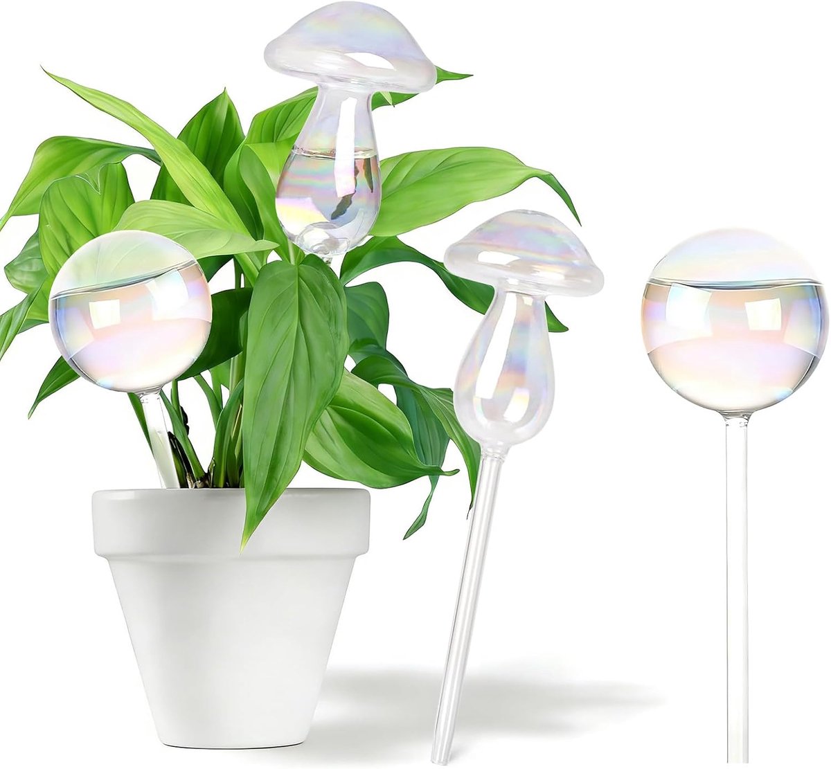 Irrigatieballen set van 4 - paddenstoelen en ronde vorm - automatische bewatering - ideaal voor binnenplanten - ShopVlot