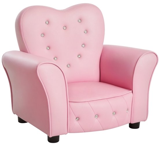 REDOM - Kindersessel - Kinderfauteuil met vaste constructie - Met armleuningen - PVC bekleding - Kinderkamer en speelkamer - Hout - Pink - 59 x 41,5 x 49 cm van redom — afbeelding 3