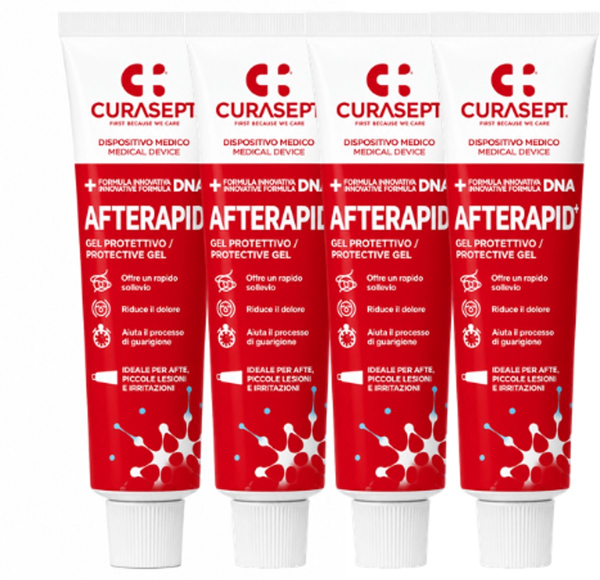 4x Curasept AfteRapid Beschermende Gel - 10 ml - Bij Aften & Mondzweertjes