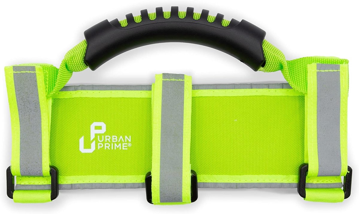 SnelShoppen - Carry-Handle voor E-Scooter, Elektrische Scooter Handvat, Unisex, Volwassenen, Lime, Universeel, Eenvoudig Bevestigen, Reflecterende Str