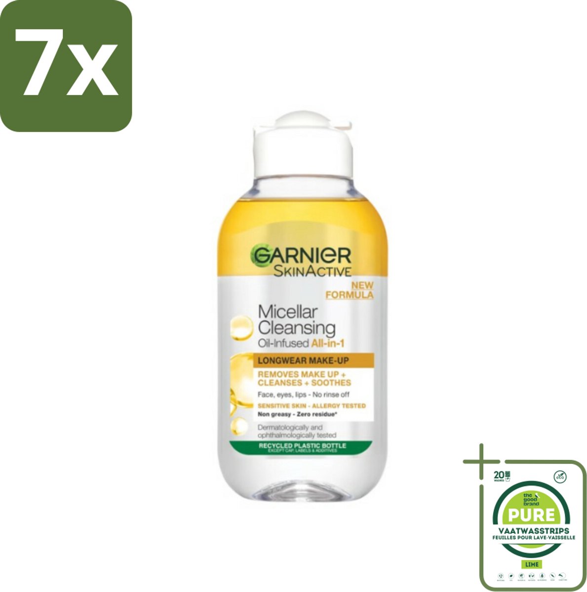 7 x Garnier - Micellair Reinigingswater - Olie - 100 ml - Grootverpakking - Micellair Water - Make-up Remover - Argan Olie - Reinigingswater - Garnier